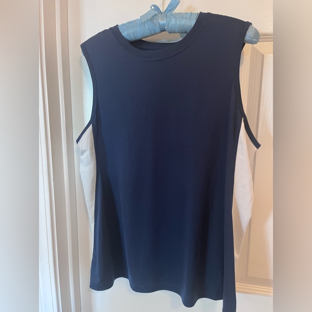 Champion Navy and White Sleeveless Sports Top XL